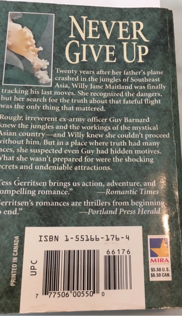 Never Say Die  (Mira Books) book collectible [Barcode 9781551661766] - Main Image 2