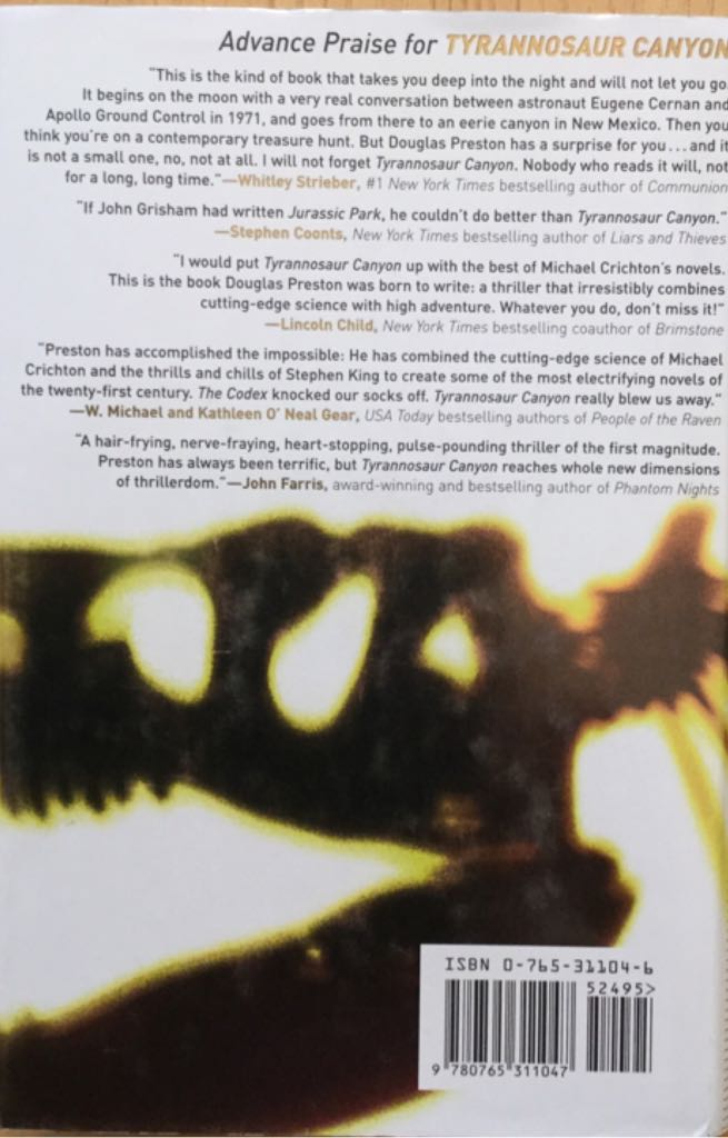 Tyrannosaur Canyon - Douglas Preston (Forge - Hardcover) book collectible [Barcode 9780765311047] - Main Image 2