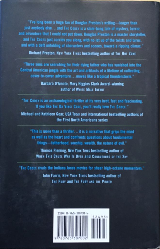 The Codex - Douglas Preston (Forge - Hardcover) book collectible [Barcode 9780765307002] - Main Image 2