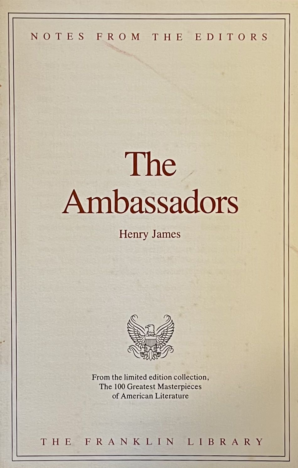 The Ambassadors - Henry James (The Franklin Library - Hardcover) book collectible [Barcode 9783895082306] - Main Image 3