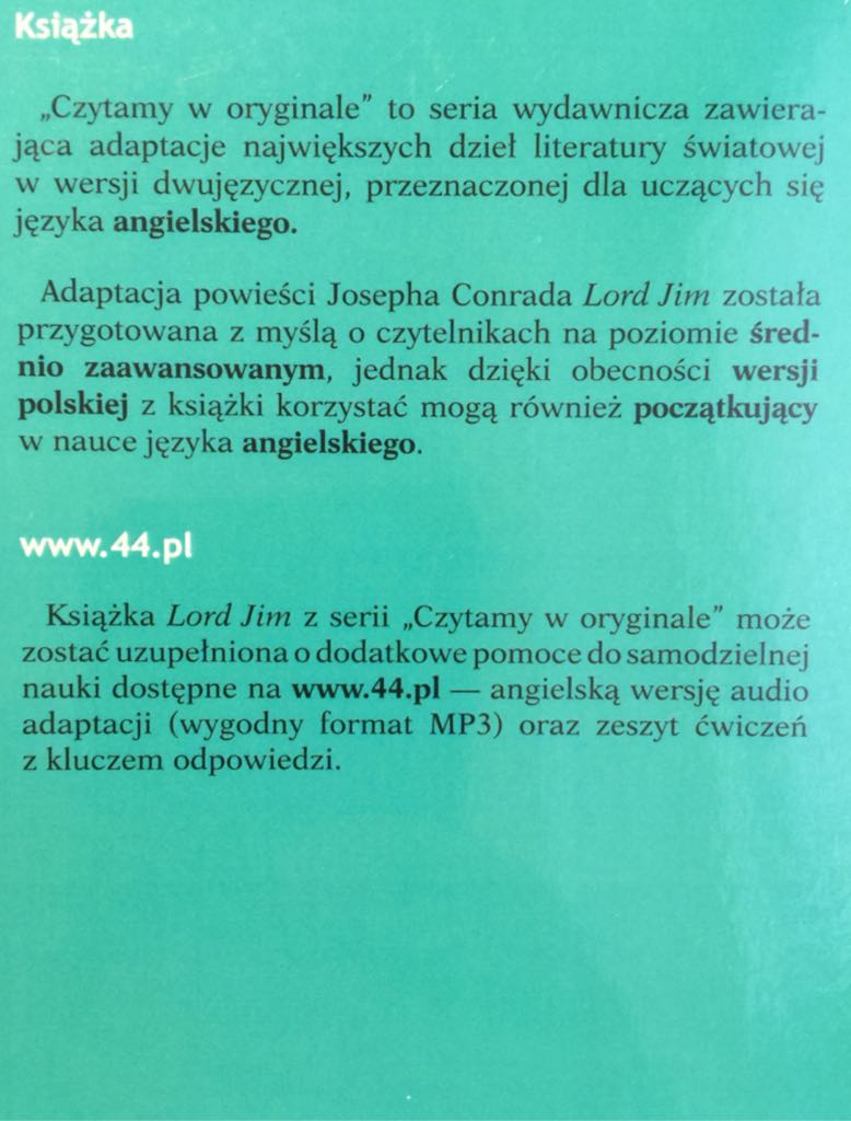 Lord Jim - Joseph Conrad Korzeniowski (Wydawnictwo 44.pl - Paperback) book collectible [Barcode 9788363035297] - Main Image 2