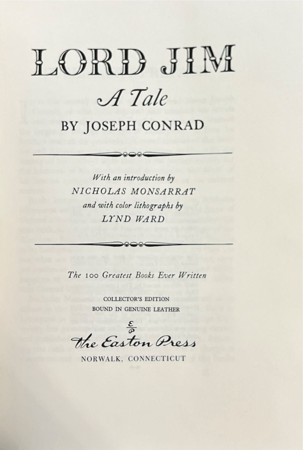 Lord Jim - Joseph Conrad (The Easton Press - Calf-Binding) book collectible - Main Image 3
