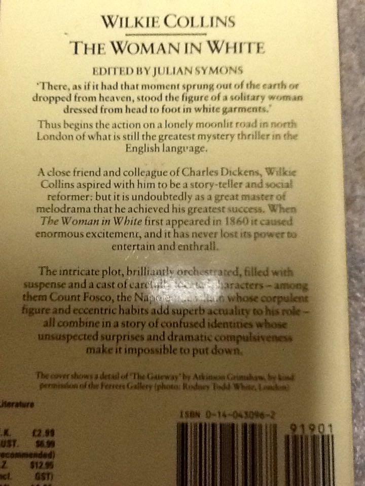 The Woman In White - Wilkie Collins (Penguin Classics - Paperback) book collectible [Barcode 9780140430967] - Main Image 2