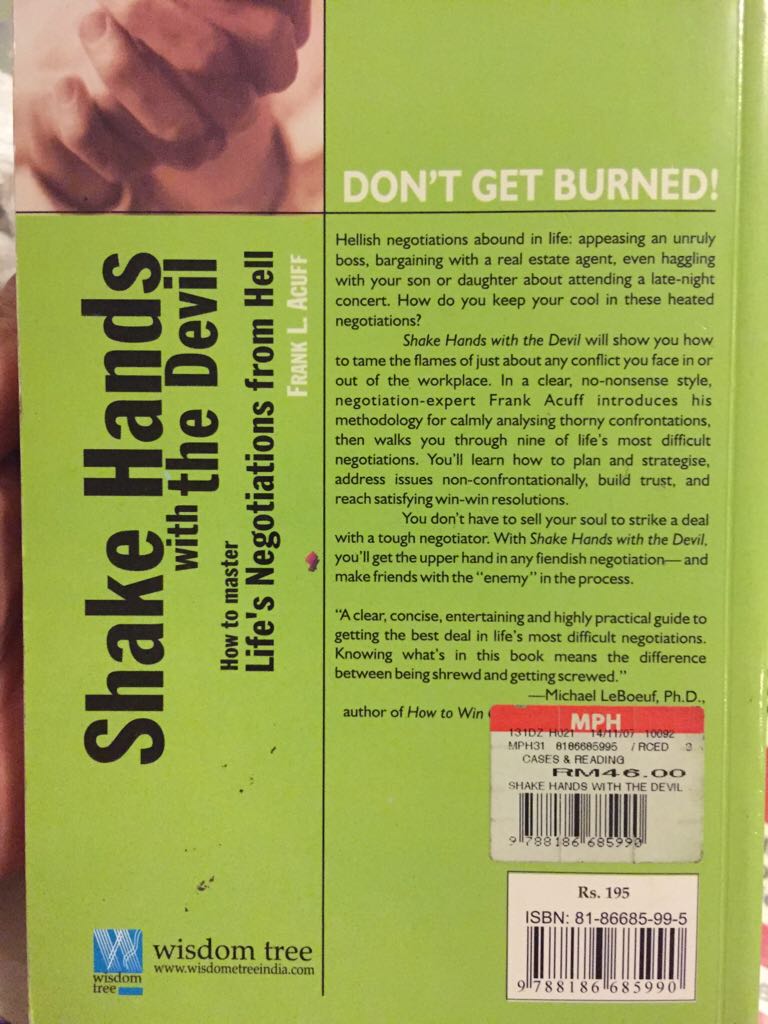 Shake Hands With The Devil  book collectible [Barcode 9788186685990] - Main Image 2