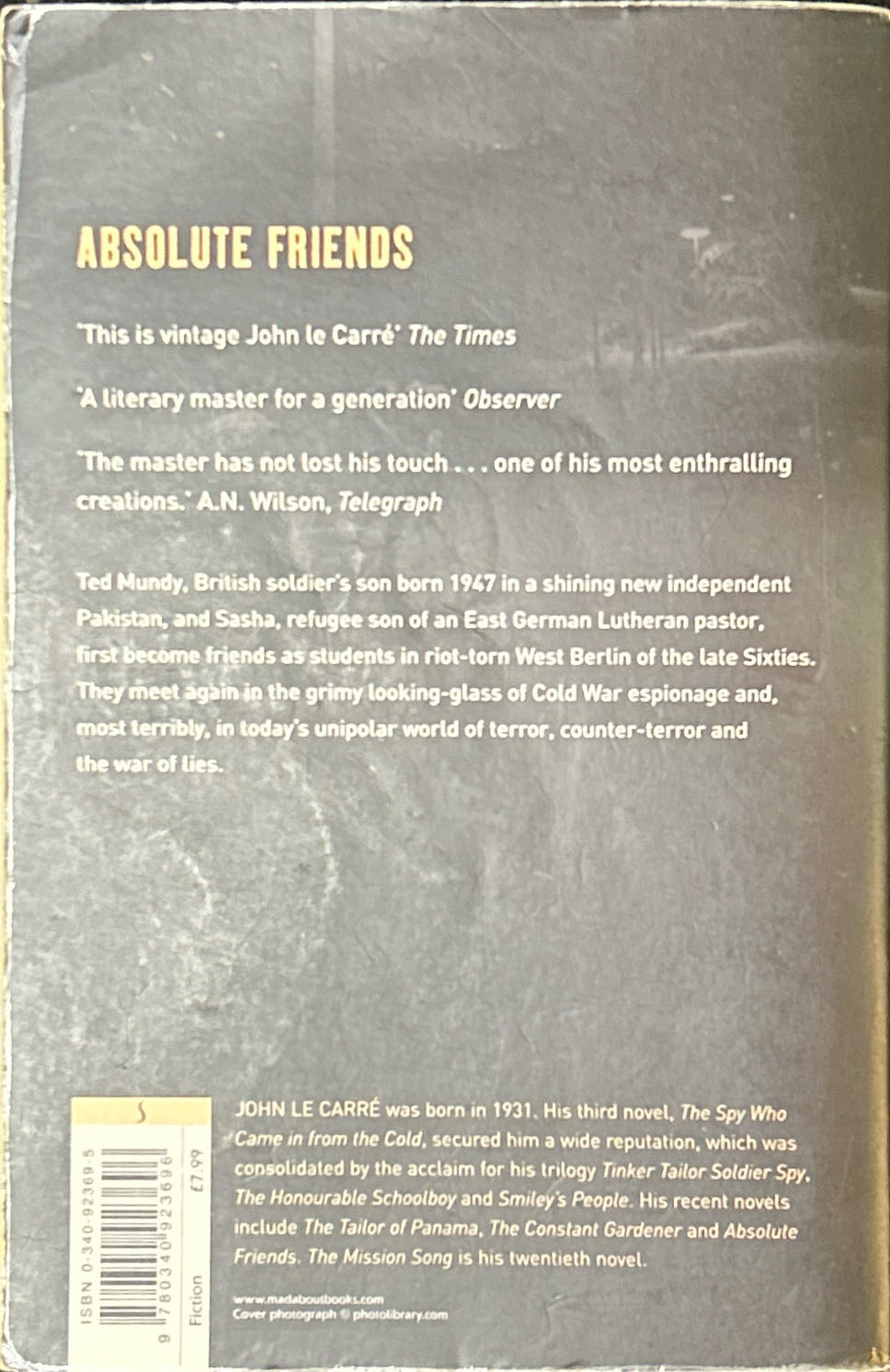 Absolute Friends - John le Carré (Sceptre - Paperback) book collectible [Barcode 9780340923696] - Main Image 2