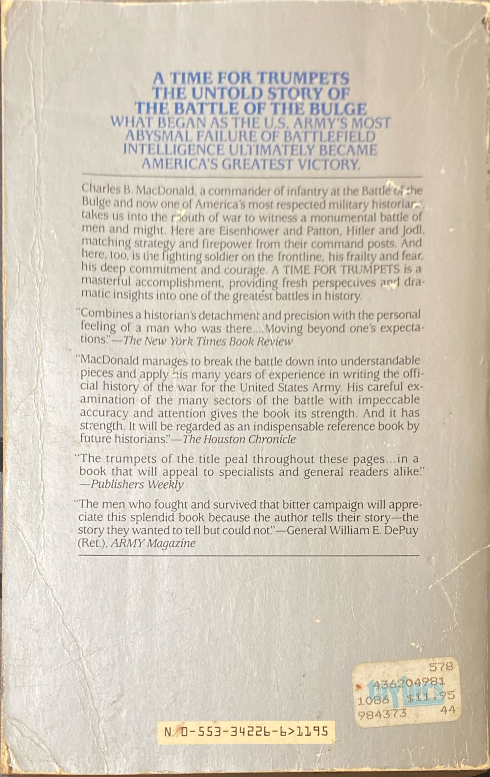 A Time For Trumpets - Charles Brown MacDonald (Bantam - Paperback) book collectible [Barcode 9780553342260] - Main Image 2