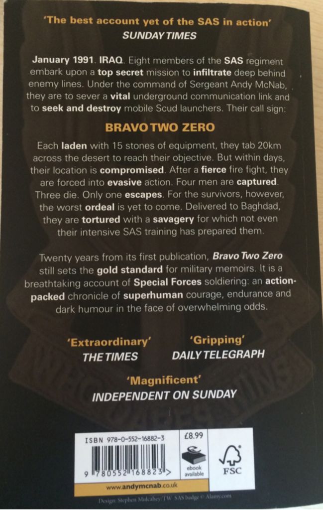 Bravo Two Zero - Andy McNab book collectible - Main Image 2