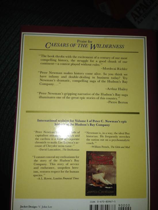 Company Of Adventurers: Caesars Of The Wilderness, Vol. 2 - Peter C. Newman (Viking - Hardcover) book collectible [Barcode 9780670809677] - Main Image 2