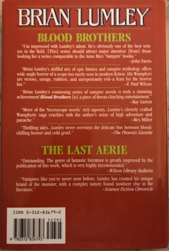 Bloodwars - Brian Lumley (Tor Books - Hardcover) book collectible [Barcode 9780312856793] - Main Image 2