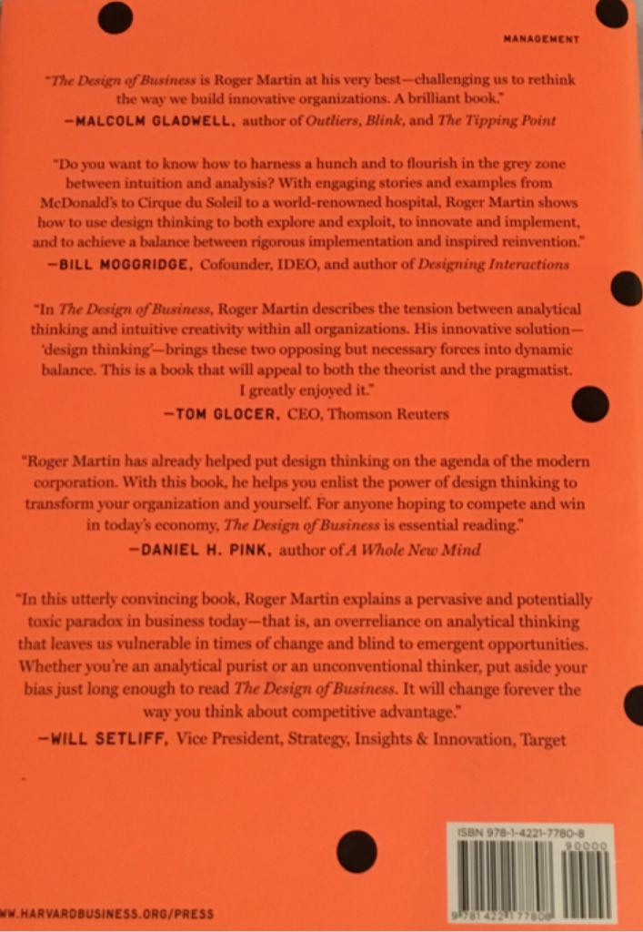 The Design of Business: Why Design Thinking Is The Next Competitive Advantage - Roger L. Martin (Harvard Business Press - Hardcover) book collectible [Barcode 9781422177808] - Main Image 2