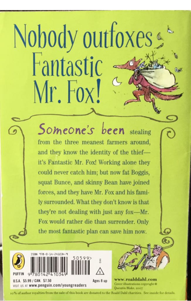 Dahl: Fantastic Mr. Fox - Roald Dahl (Puffin Books - Paperback) book collectible [Barcode 9780142410349] - Main Image 2
