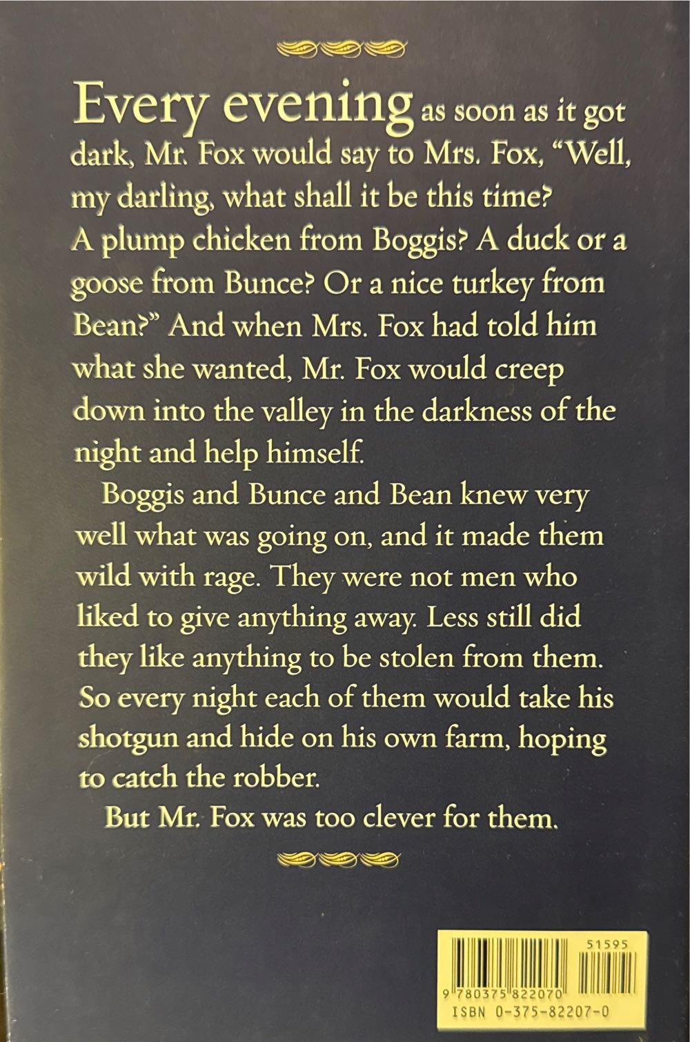 Fantastic Mr. Fox - Roald Dahl (A Knopf - Hardcover) book collectible [Barcode 9780375822070] - Main Image 2