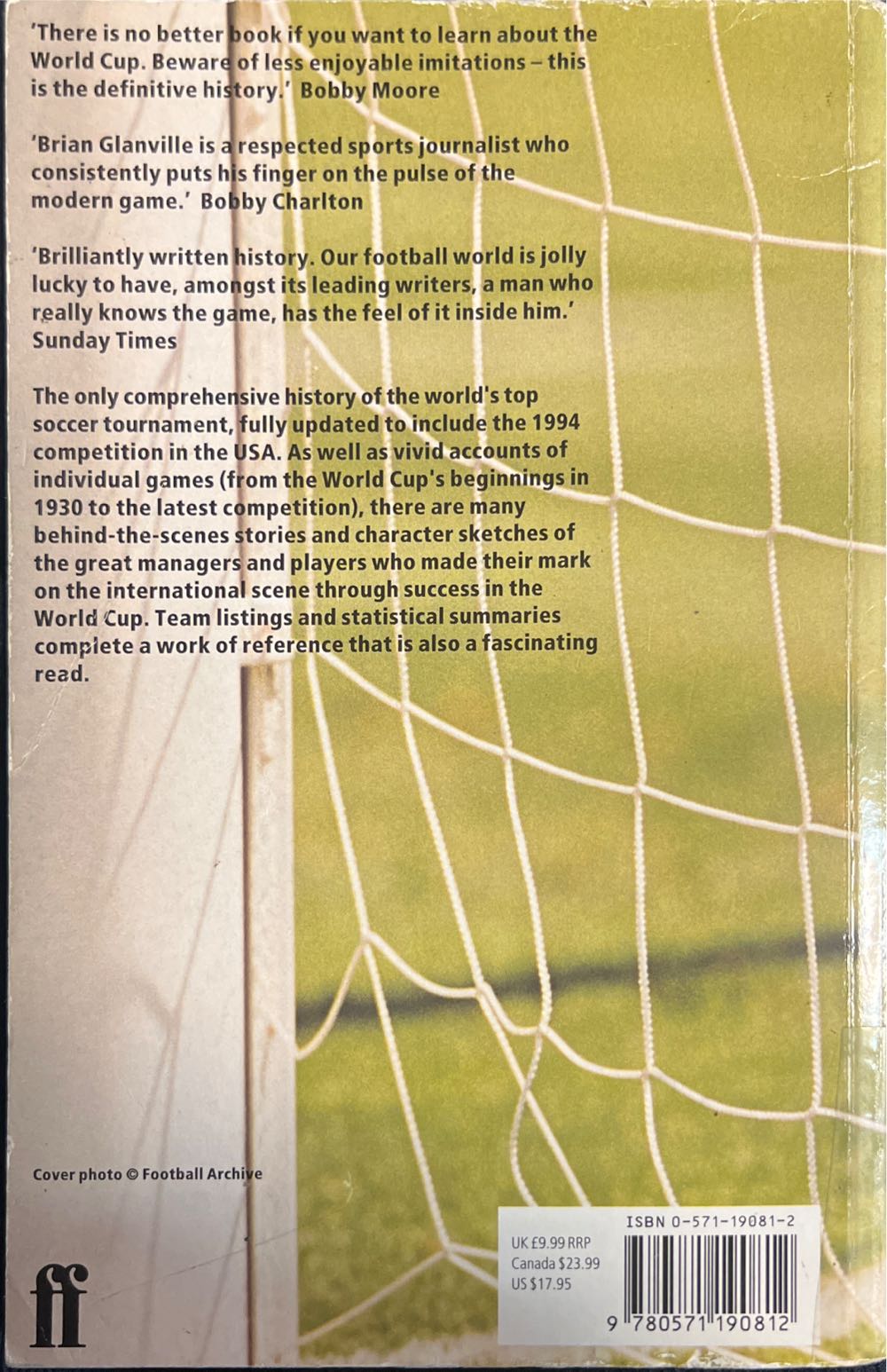 Story of the World Cup - Glanville, Brian book collectible [Barcode 9780571190812] - Main Image 2