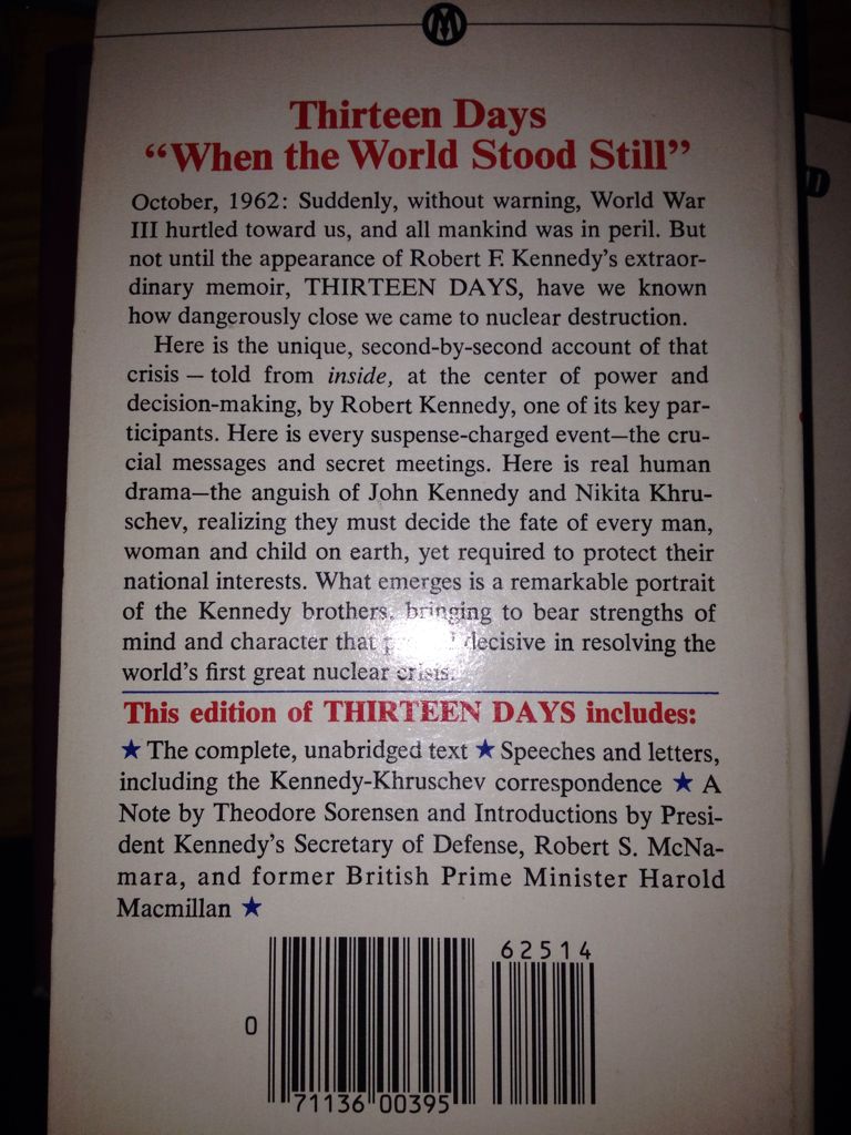 Thirteen Days - Robert F Kennedy (Signet Non-Fiction - Paperback) book collectible [Barcode 9780451625144] - Main Image 2