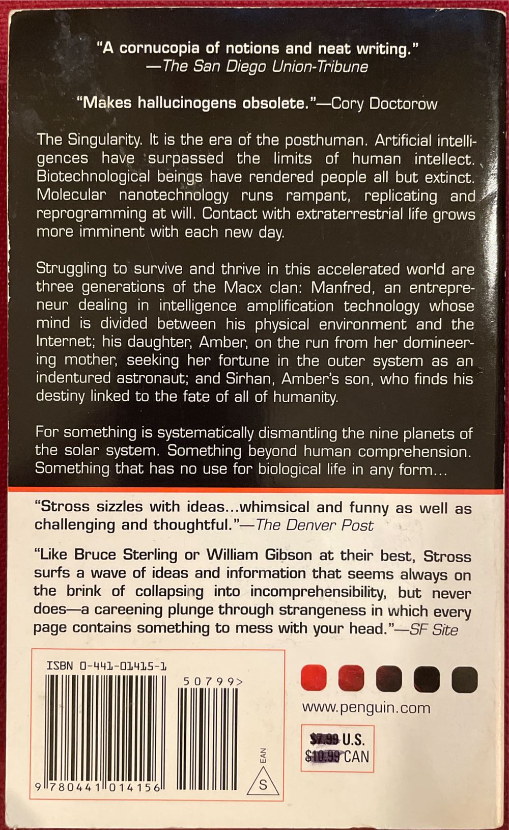 Accelerando - Charles Stross (Penguin - Paperback) book collectible [Barcode 9780441014156] - Main Image 2