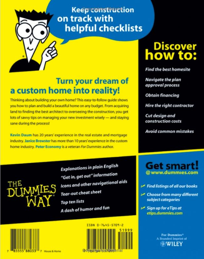 Building Your Own Home For Dummies - Kevin Daum (For Dummies; 1 edition (February 25, 2005) - eBook) book collectible [Barcode 9780764557095] - Main Image 2