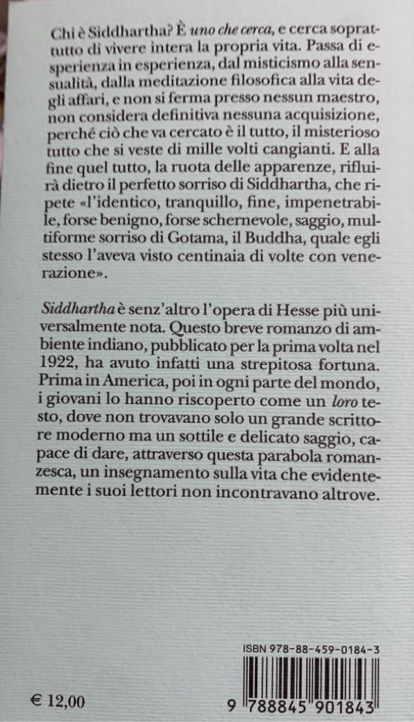 Siddharta - Hermann Hesse (Adelphi - Paperback) book collectible [Barcode 9788845901843] - Main Image 2