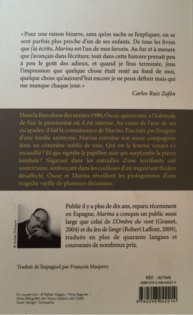 Marina - Carlos Ruiz Zafón (Editions De Noyelles - Paperback) book collectible [Barcode 9782298042214] - Main Image 2