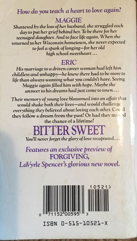 Bitter Sweet - LaVyrle Spencer book collectible - Main Image 2