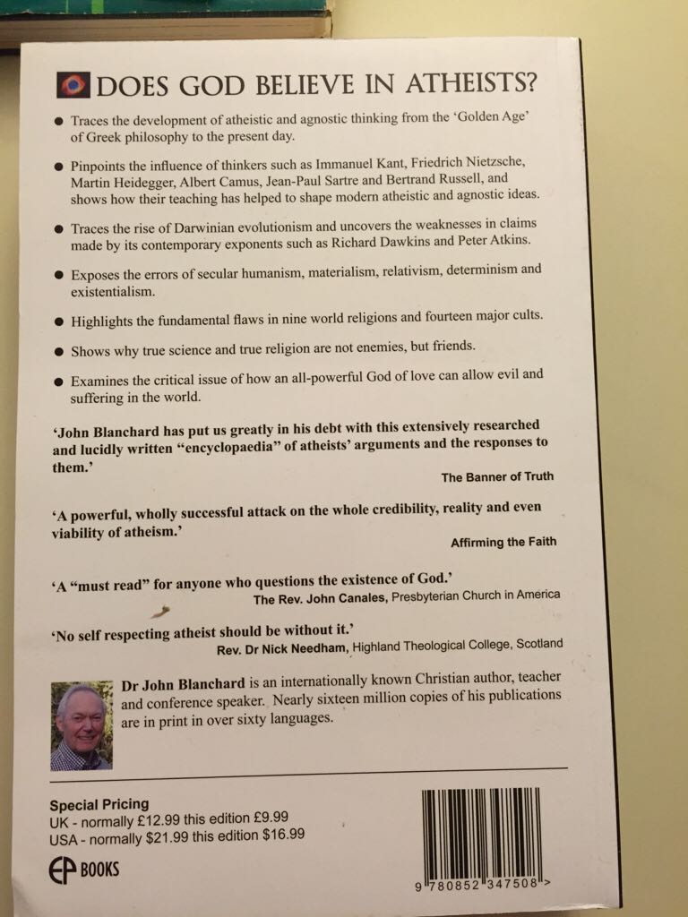 Does God Believe In Atheists? - Blanchard John (EP BOOKS - Paperback) book collectible [Barcode 9780852347508] - Main Image 2