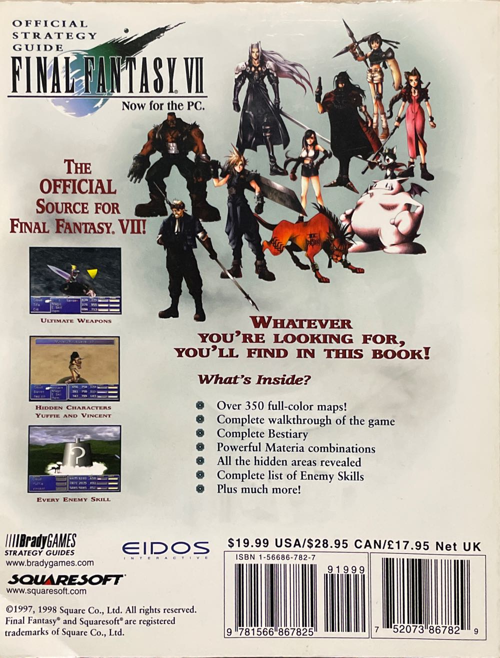 Final Fantasy VII PC Official Guide - David Cassady (Bradygames - Paperback) book collectible [Barcode 9781566867825] - Main Image 2