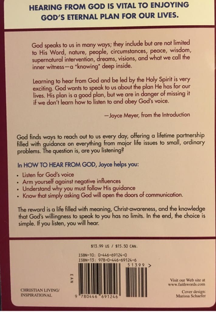 How to Hear from God - Joyce Meyer (Paperback) book collectible [Barcode 9780446691246] - Main Image 2