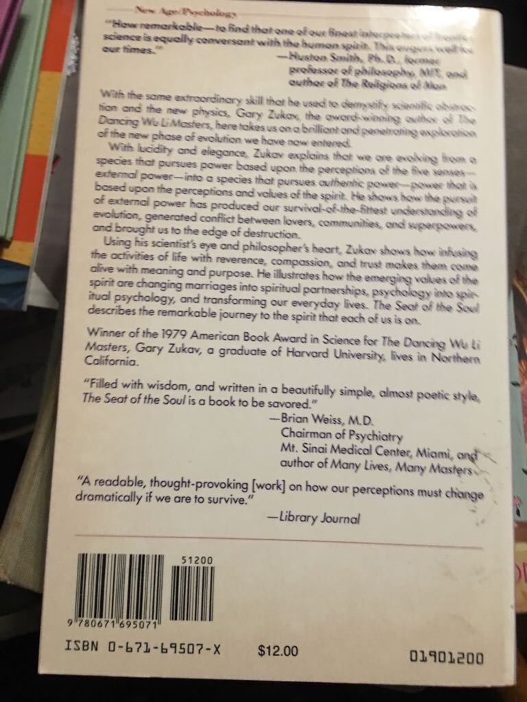 Seat of the Soul, The - Gary Zukav (Fireside Book - Paperback) book collectible [Barcode 9780671695071] - Main Image 2