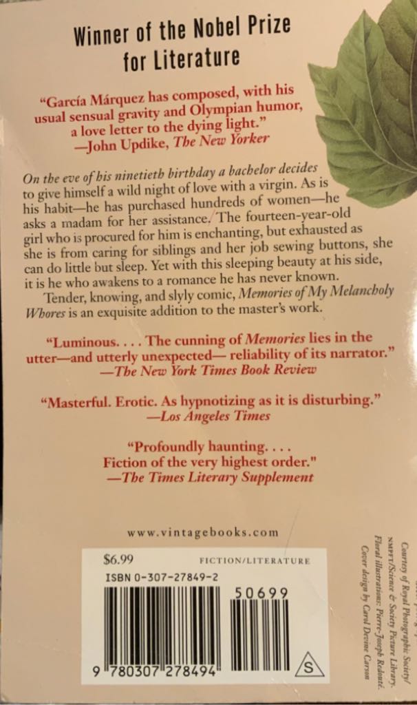 Memories of My Melancholy Whores - GABRIEL Gracia MARQUEZ book collectible [Barcode 9780307278494] - Main Image 2