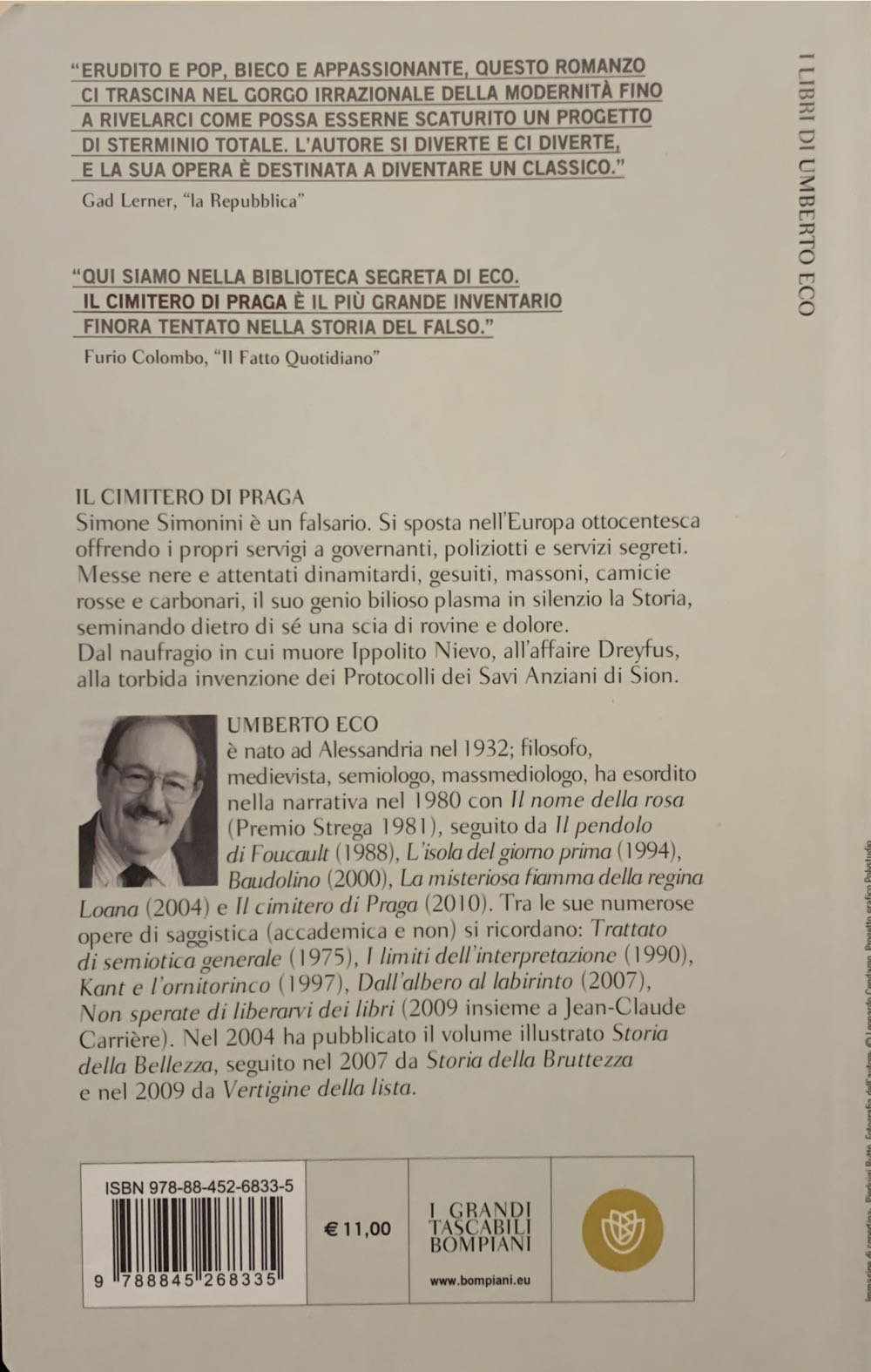 Il cimitero di Praga - Umberto Eco (Bompiani) book collectible [Barcode 9788845268335] - Main Image 2