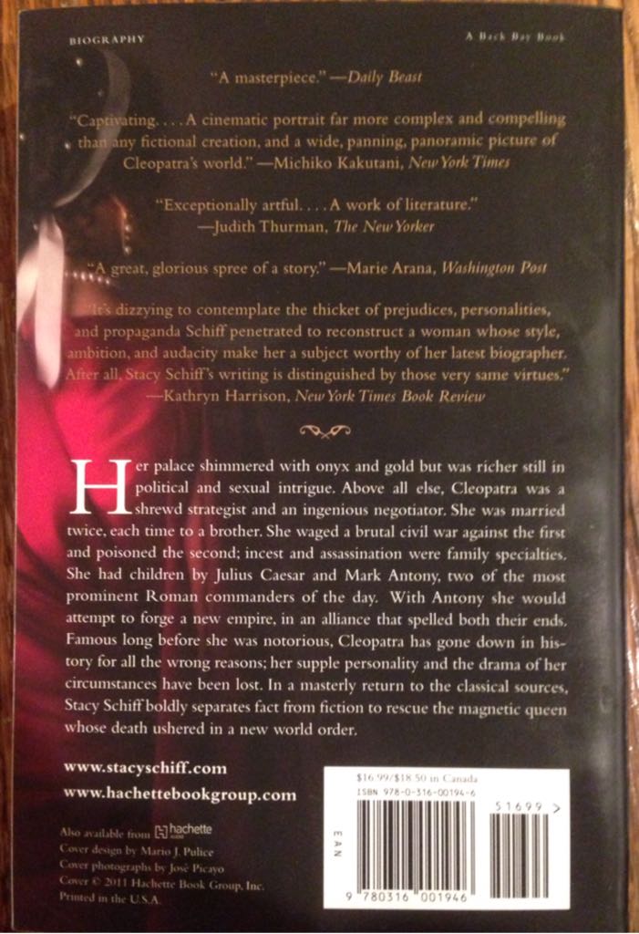 Cleopatra - Stacy Schiff (Back Bay Books - Paperback) book collectible [Barcode 9780316001946] - Main Image 2