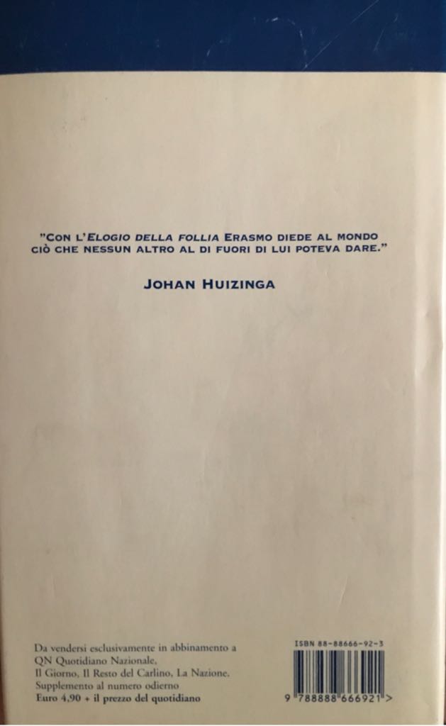 Elogio della follia - Erasmus (Roterodamus.) book collectible [Barcode 9788888666921] - Main Image 2