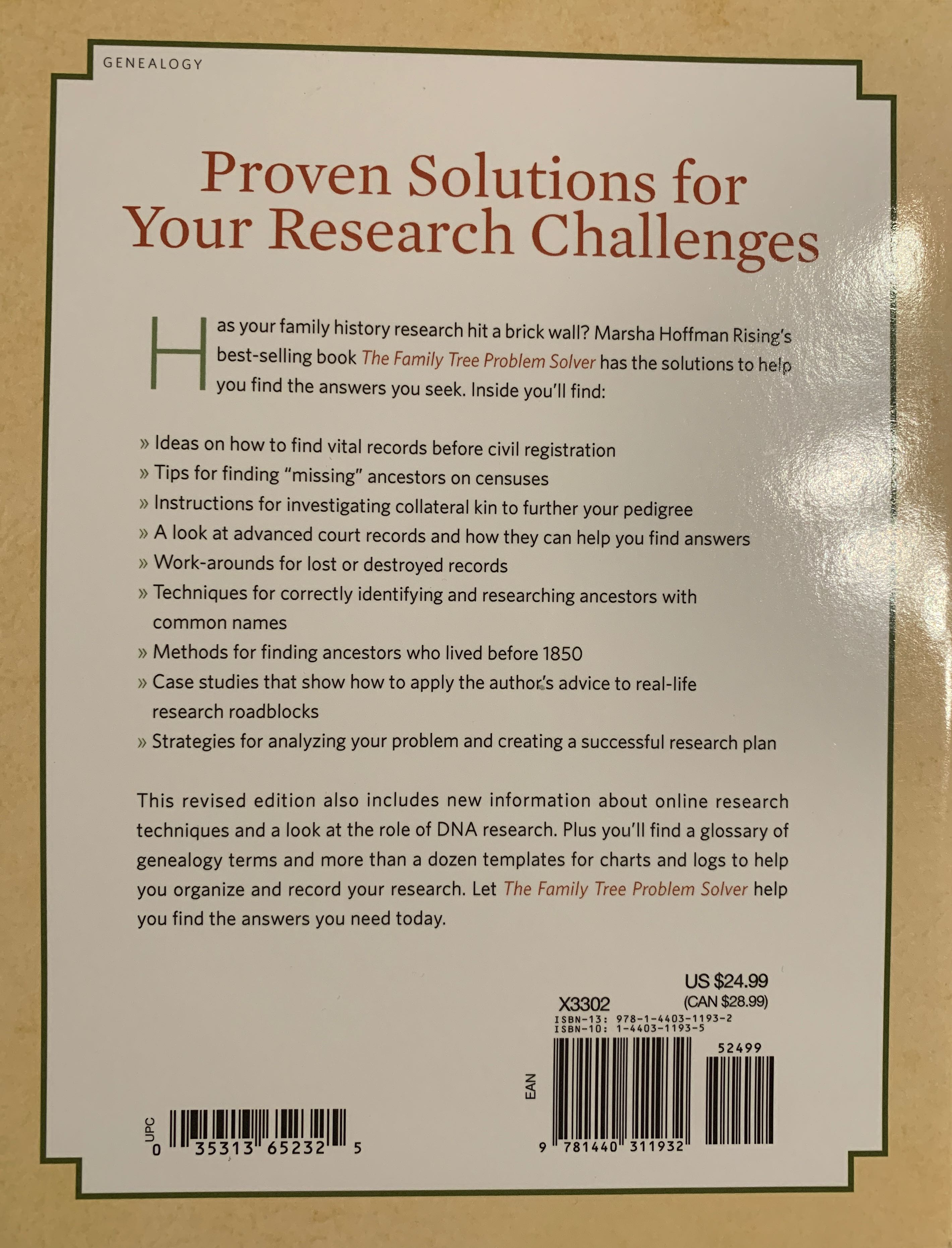 The Family Tree Problem Solver - Marsha Hoffman Rising (Family Tree Books - Paperback) book collectible [Barcode 9781440311932] - Main Image 2