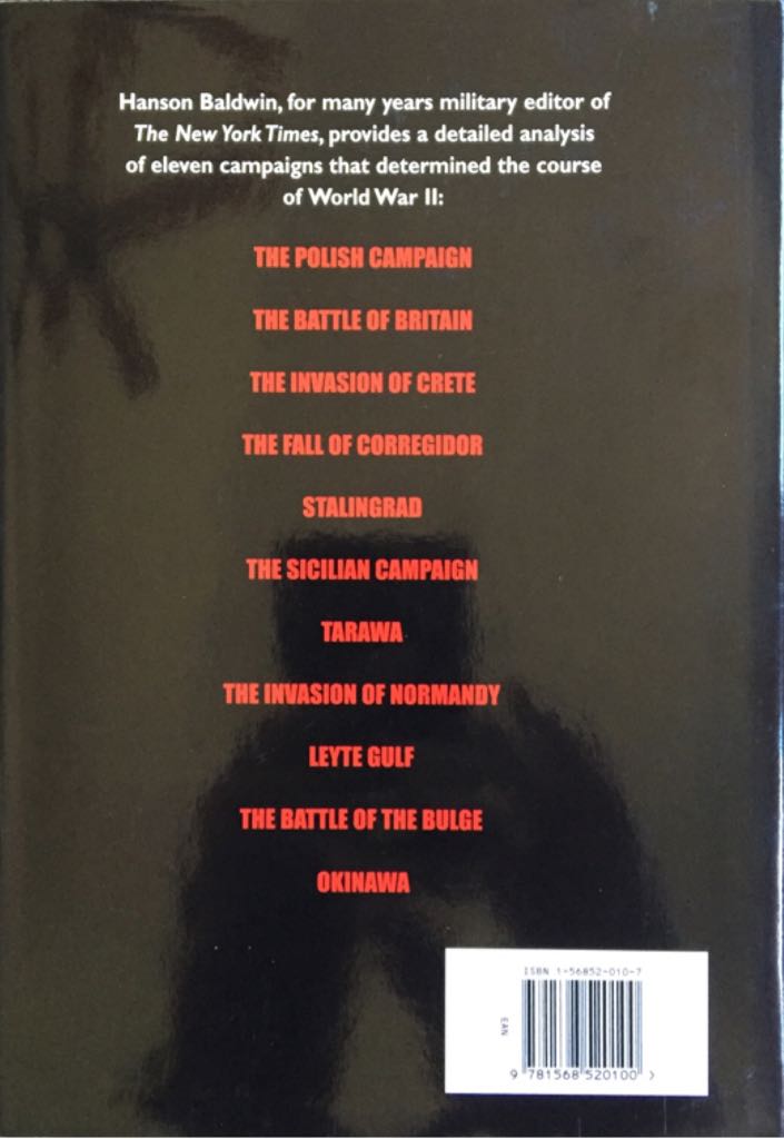 Battles Lost and Won: Great Campaigns of World War II - Hanson W. Baldwin (William S. Konecky Associates - Hardcover) book collectible [Barcode 9781568520100] - Main Image 2