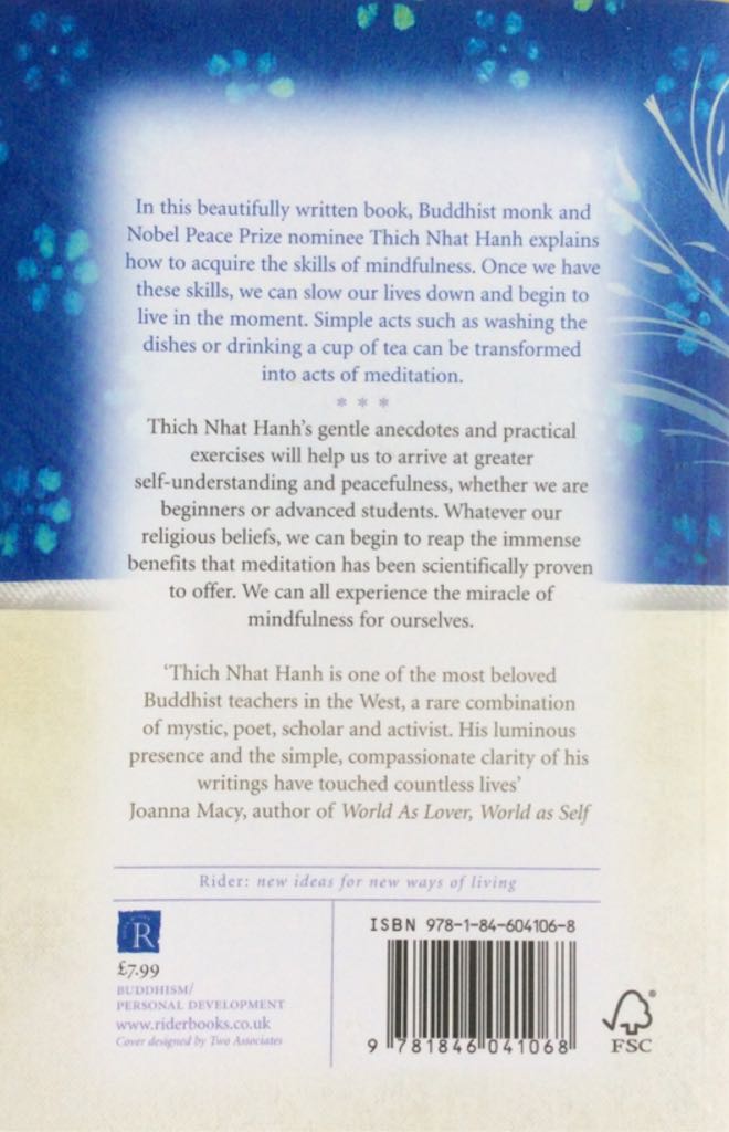 The Miracle of Mindfulness - Thich Nhat Hanh (Random House) book collectible [Barcode 9781846041068] - Main Image 2