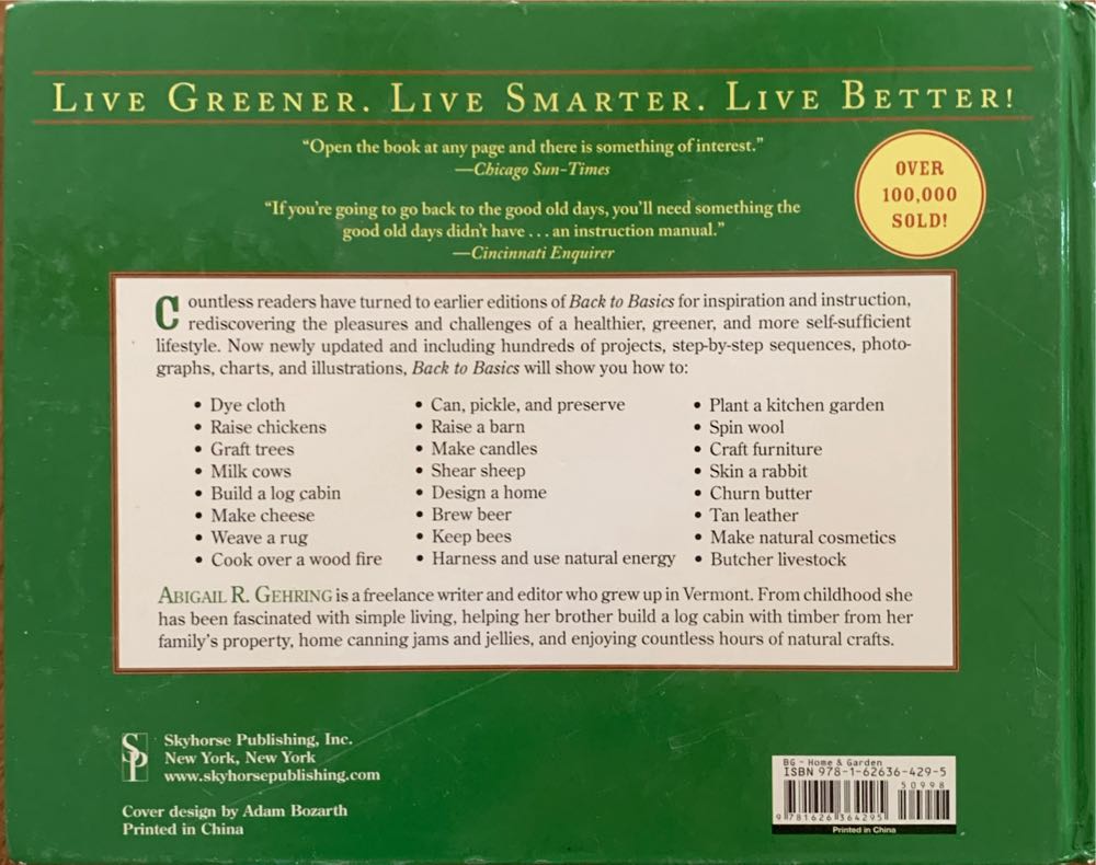 Back to Basics - Abigail R. Gehring (Skyhorse Publishing - Hardcover) book collectible [Barcode 9781626364295] - Main Image 2