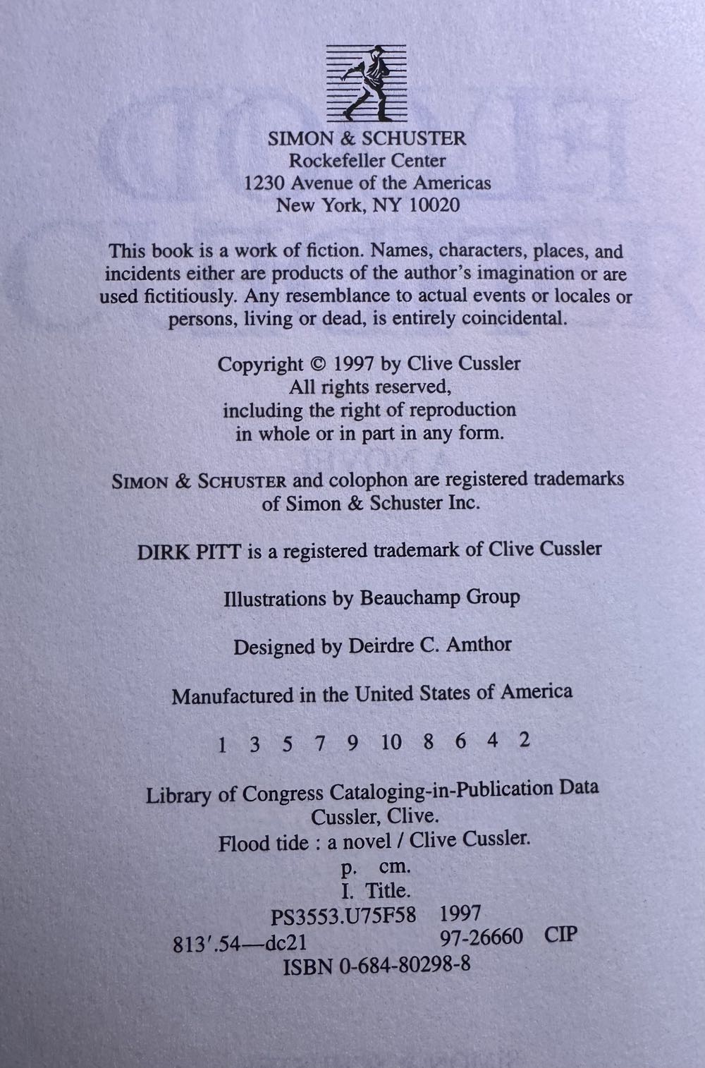 Flood Tide - Clive Cussler (Simon & Schuster - Hardcover) book collectible [Barcode 9780684802985] - Main Image 3