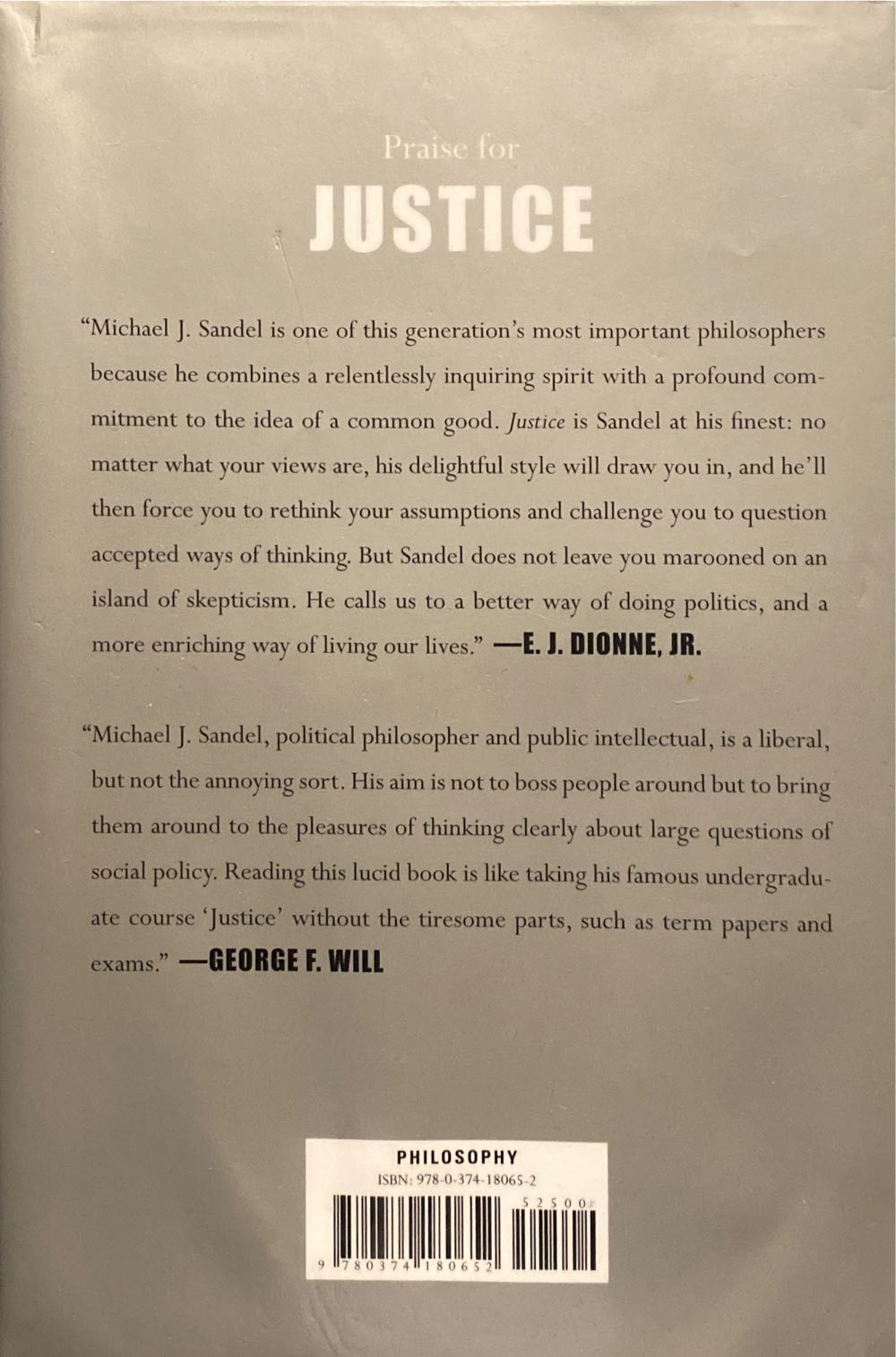 Justice - Michael Sandel (Penguin - Kindle) book collectible [Barcode 9780374180652] - Main Image 2