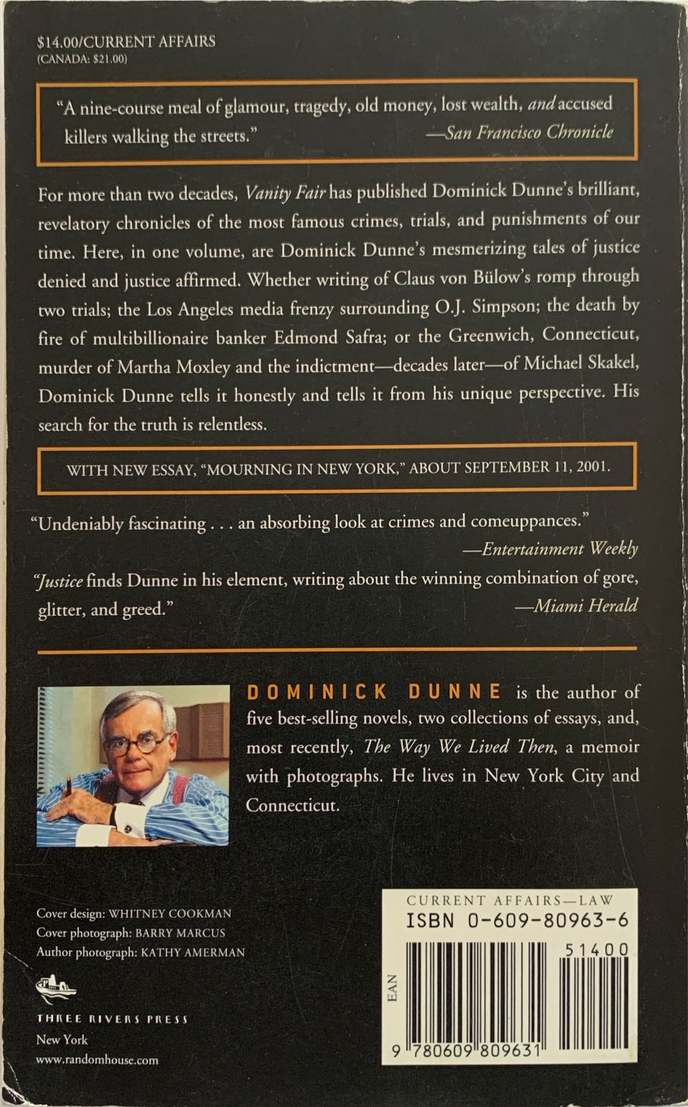 Justice - Dominick Dunne (Crown - Paperback) book collectible [Barcode 9780609809631] - Main Image 2