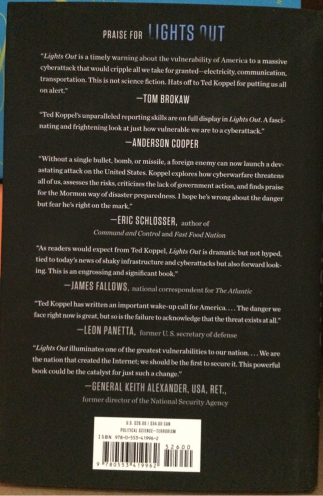 Lights Out - Ted Koppel (Crown Pub - Hardcover) book collectible [Barcode 9780553419962] - Main Image 2