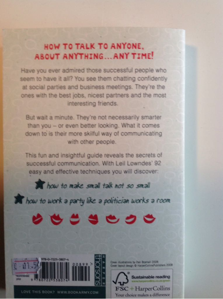 How to Talk to Anyone - Leil Lowndes (Thorsons Publications - Paperback) book collectible [Barcode 9780722538074] - Main Image 2