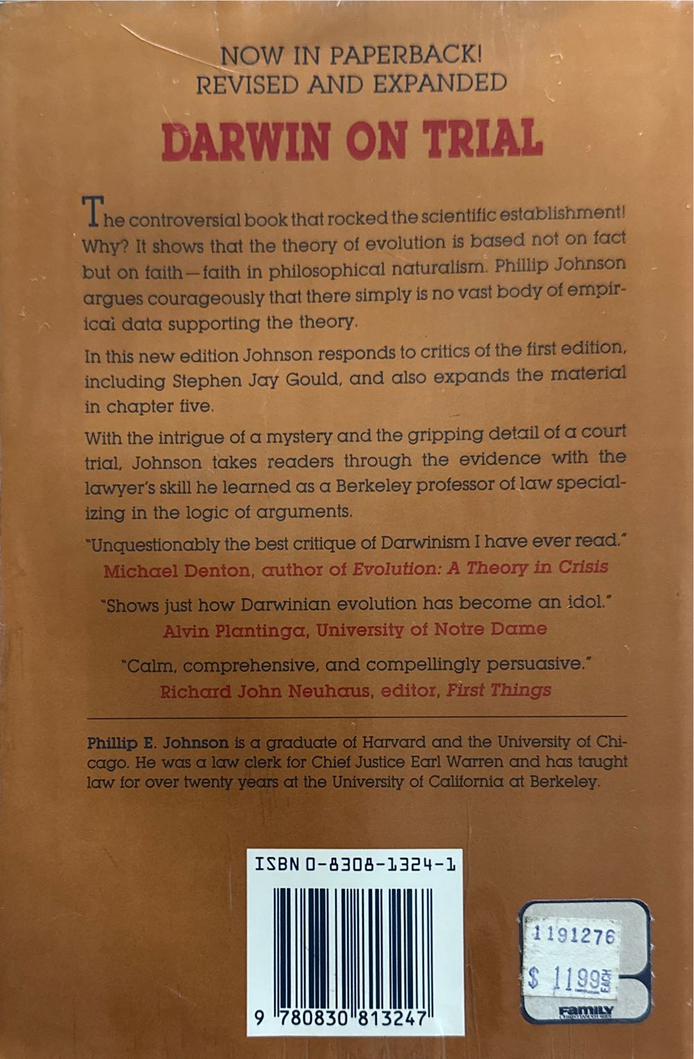 Darwin on Trial - Phillip E. Johnson (Intervarsity Press - Paperback) book collectible [Barcode 9780830813247] - Main Image 2