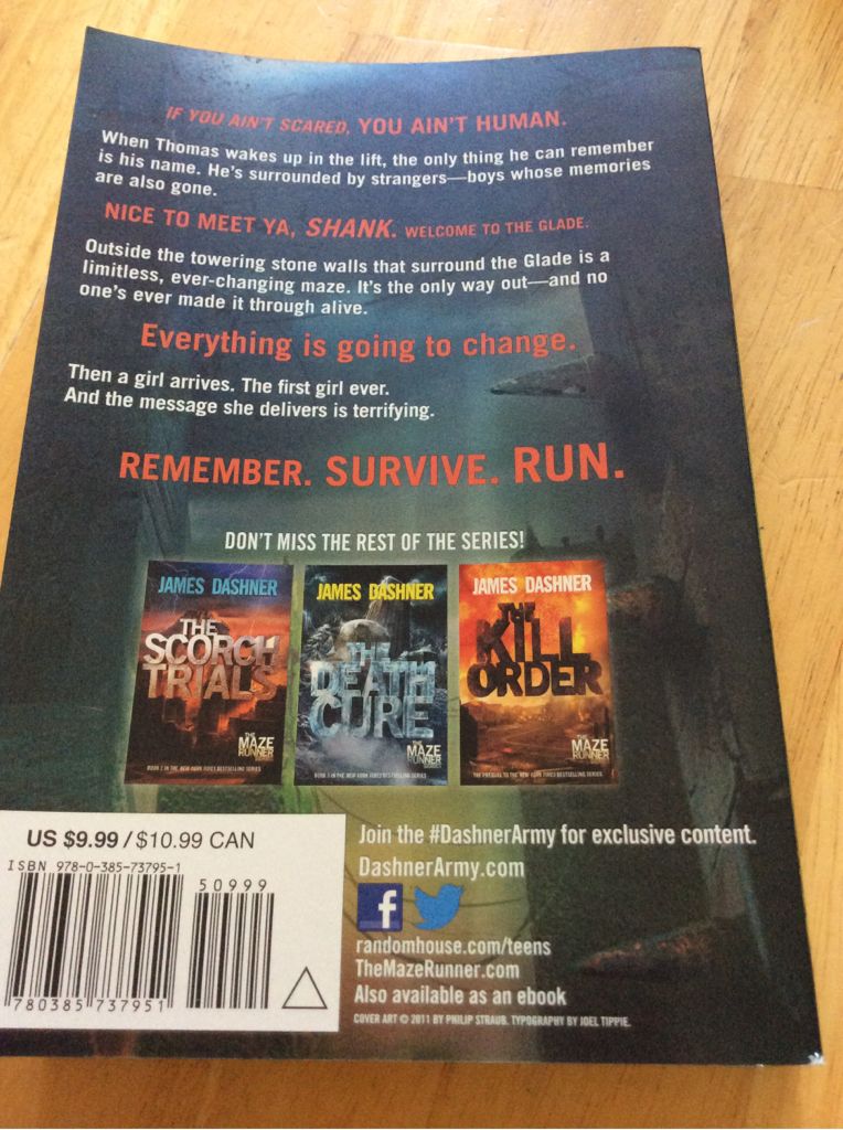 The Maze Runner - James Dashner (Delacorte Books for Young Readers - Paperback) book collectible [Barcode 9780385737951] - Main Image 2