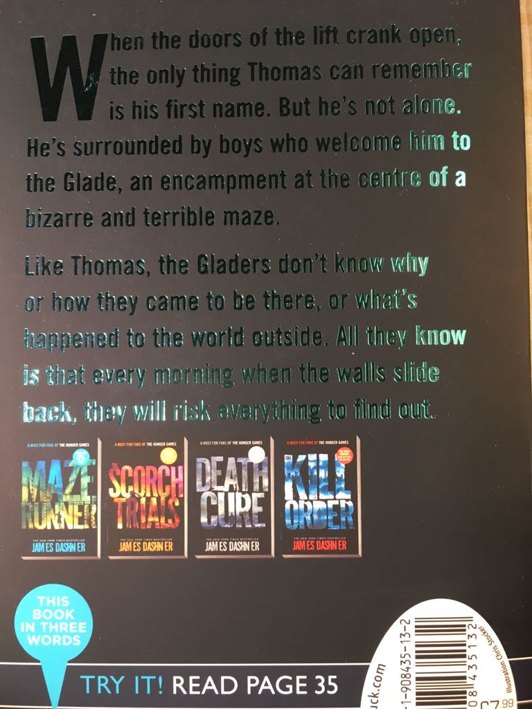 The Maze Runner - James Dashner (Chicken House - Paperback) book collectible [Barcode 9781908435132] - Main Image 2