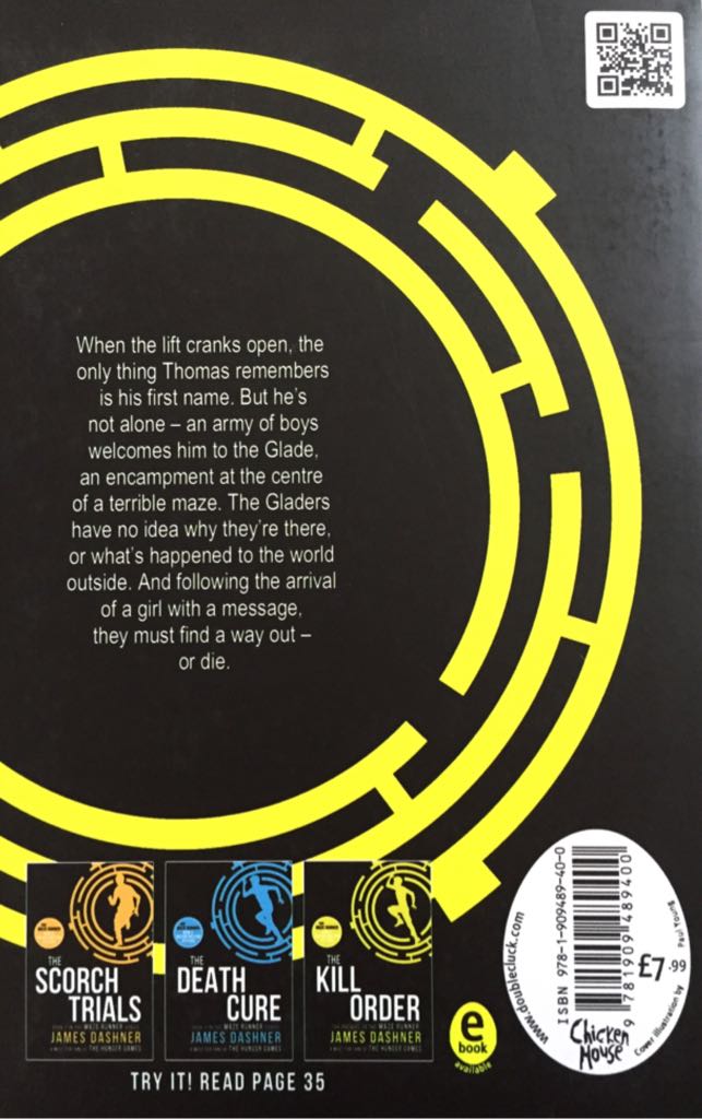 The Maze Runner - James Dashner (Chicken House - Paperback) book collectible - Main Image 2