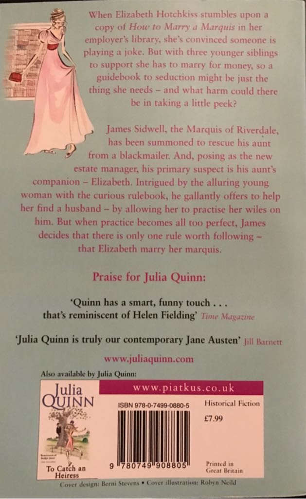 How To Marry A Marquis - Julia Quinn (Piatkus - Paperback) book collectible [Barcode 9780749908805] - Main Image 2