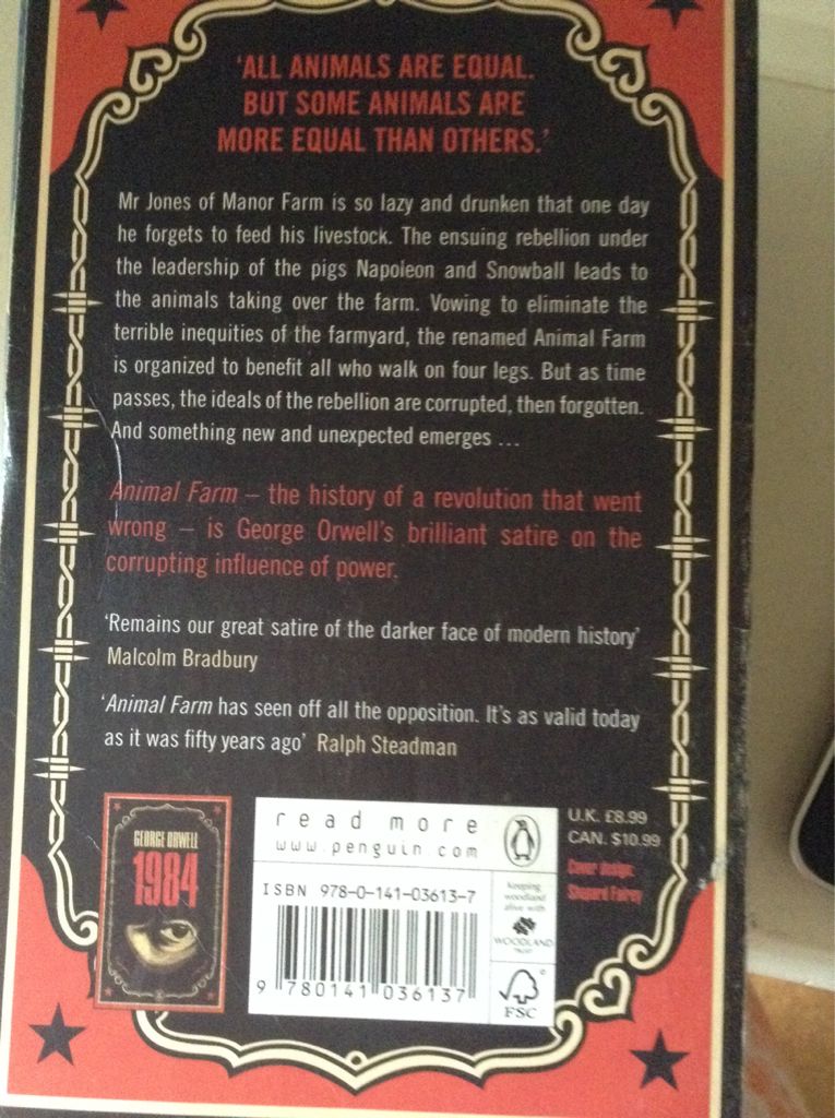 Animal Farm - George Orwell (Penguin Books - Paperback) book collectible [Barcode 9780141036137] - Main Image 2