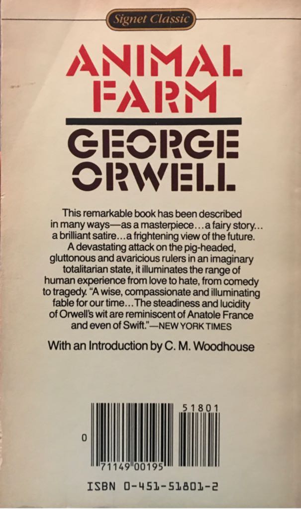 Animal Farm - George Orwell (Signet Classics) book collectible [Barcode 9780451518019] - Main Image 2