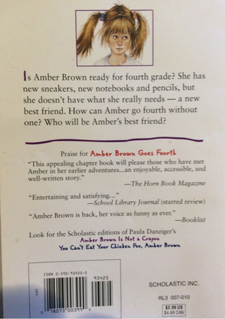 Amber Brown Goes Fourth - Paula Danziger (Scholastic Inc. - Paperback) book collectible [Barcode 9780590934251] - Main Image 2