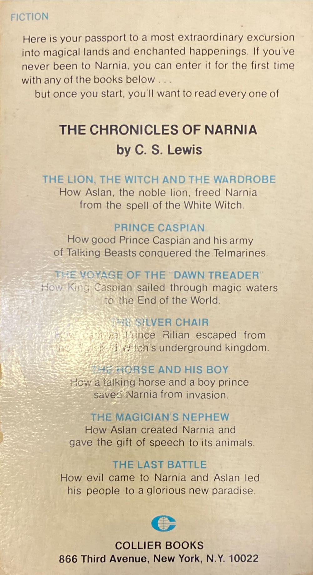 Voyage Of The Dawn Treader, The - C.S. Lewis (Macmillan Co. - Paperback) book collectible - Main Image 2