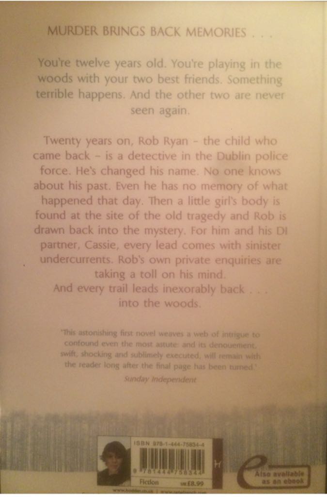 In the Woods - Tana French (Hodder Paperbacks - Paperback) book collectible [Barcode 9781444758344] - Main Image 2